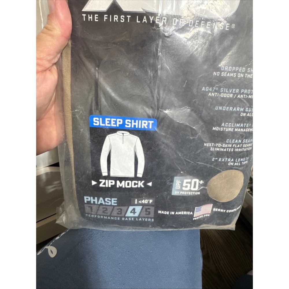 XGO Men L Heavyweight Tech Face Fleece Zip Mock Phase 4 Tan 499 Base Layer NIP
